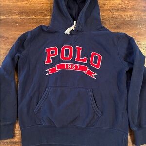 Polo by Ralph Lauren Navy Hoodie with Red Accents